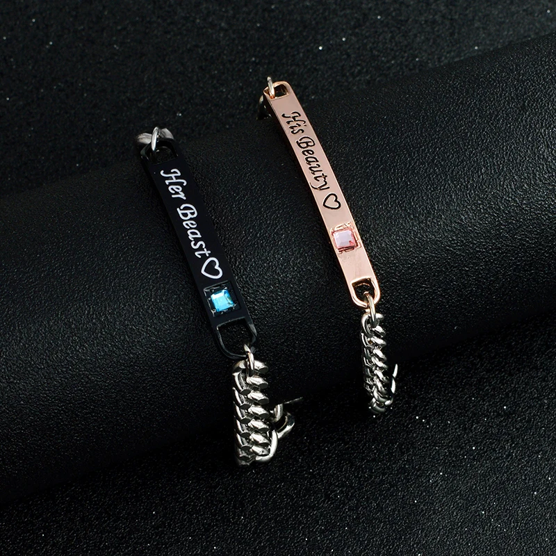 Jewelry and their beautiful beast bracelet engraved label bracelet beauty and beast jewelry couple jewelry Valentine's Day Gift
Jewelry and their beautiful beast bracelet engraved label bracelet beauty and beast jewelry couple jewelry Valentine's Day Gift
