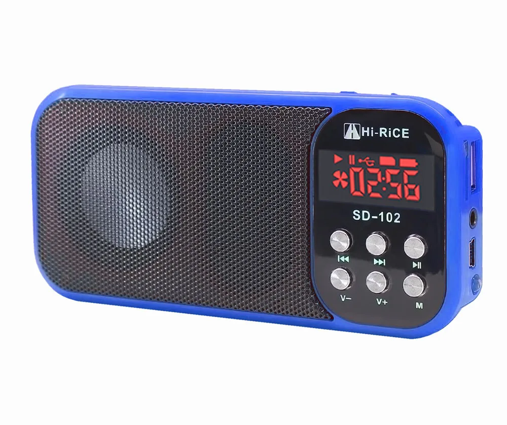 

Hi-Rice SD-102 FM Radio USB/Micro SD Card MP3 LCD display LED Digital Media Speakers Redner