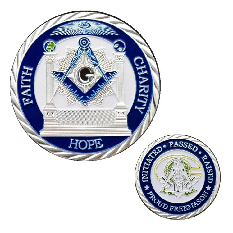 FAITH CHARITY & HOPE silver plated Masonic medals coins Freemasonry collectibles Proud Freemason drop shipping | Дом и сад