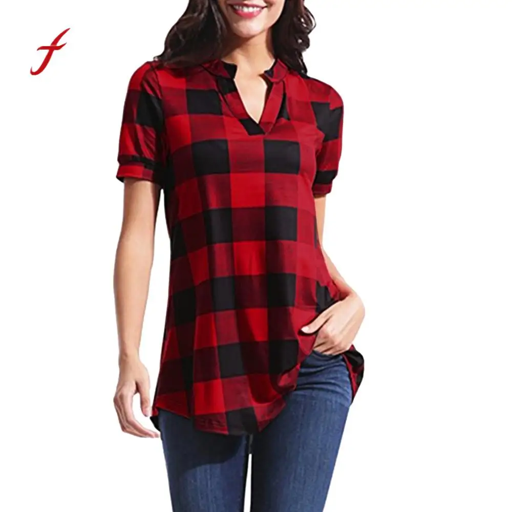 2018 hot sales women clothing summer simple Plaid Printed Short Sleeve deep V-Neck Irregular Hem casual tee T-shirt
2018 hot sales women clothing summer simple Plaid Printed Short Sleeve deep V-Neck Irregular Hem casual tee T-shirt