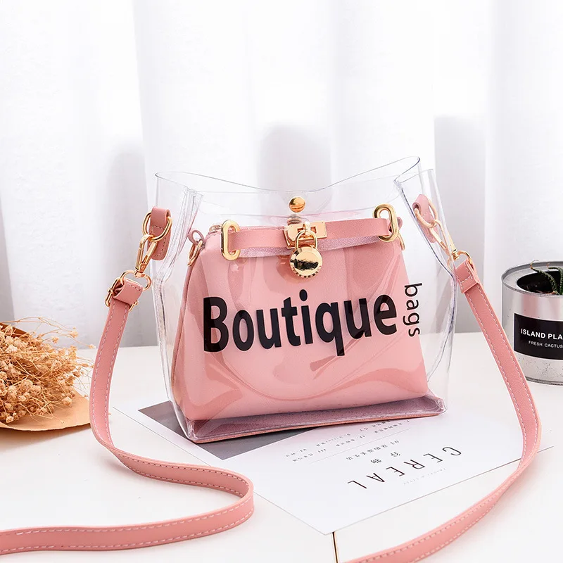 2019 new transparent PVC ladies shoulder bags with lock letter jelly candy color women's messenger bag luxury female Soft clutch
2019 new transparent PVC ladies shoulder bags with lock letter jelly candy color women's messenger bag luxury female Soft clutch