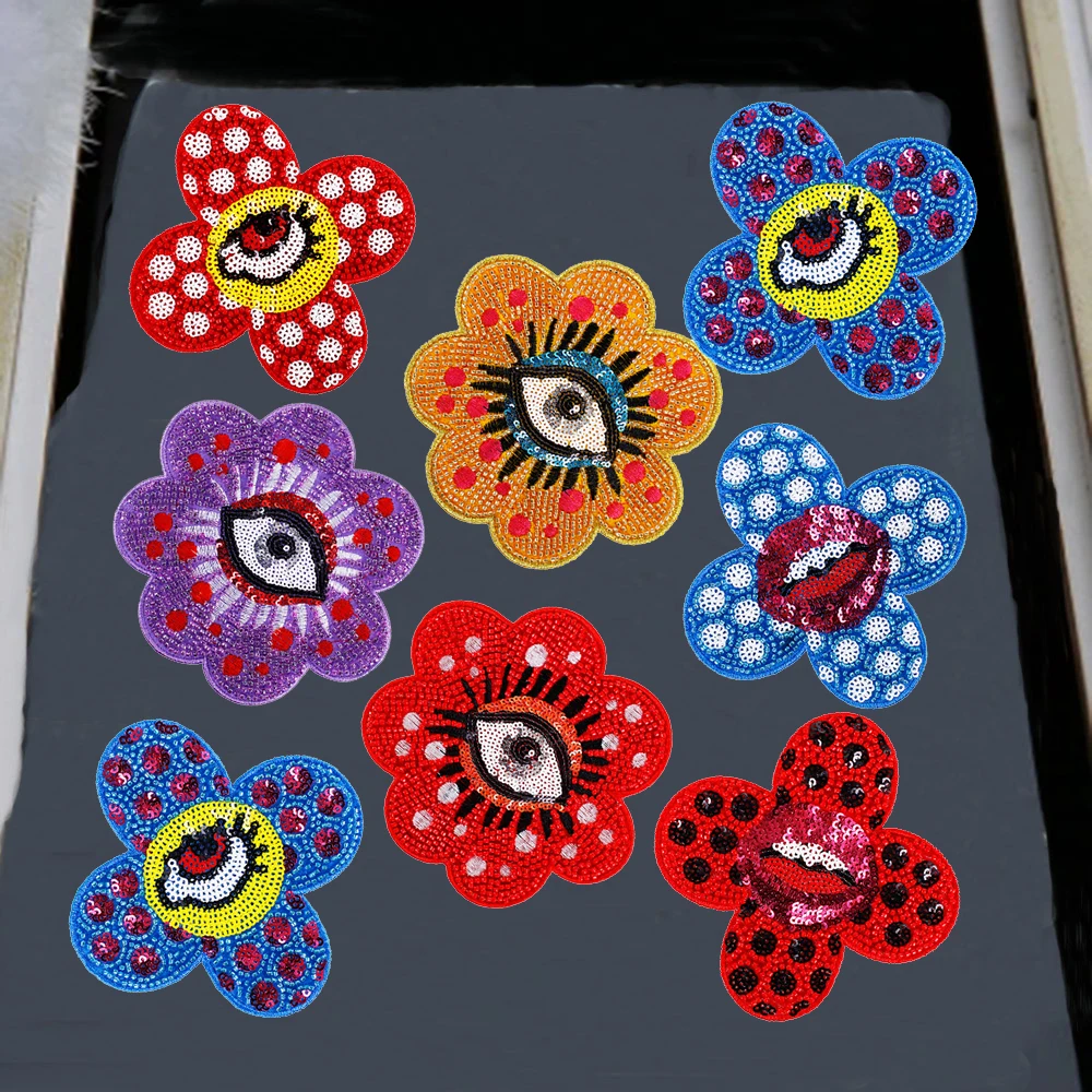 4pc Fashion Flower Eye Mouth Coat Patch Beadd Sequins Embroidery Clothing Accessories Applique Flower Sewing Patches P167
4pc Fashion Flower Eye Mouth Coat Patch Beadd Sequins Embroidery Clothing Accessories Applique Flower Sewing Patches P167