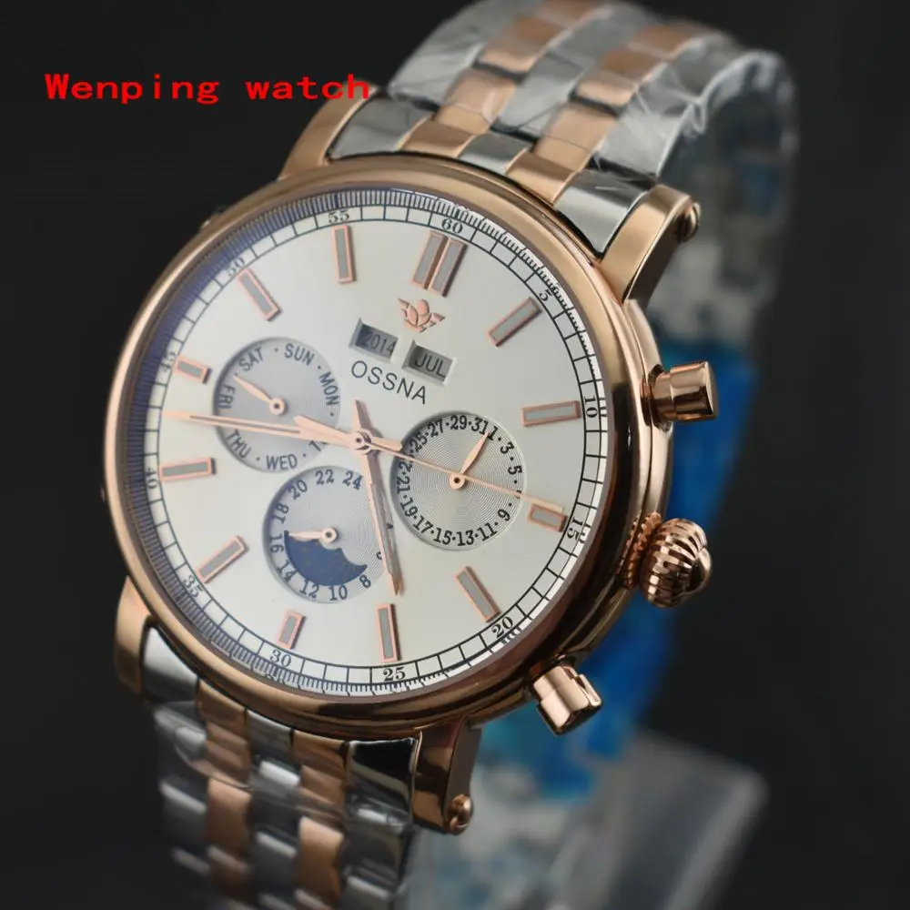 Fashion classics mens date Mechanical automatic watch Ossna 42mm scratch proof mineral glass white dial Stainless steel strap
Fashion classics mens date Mechanical automatic watch Ossna 42mm scratch proof mineral glass white dial Stainless steel strap