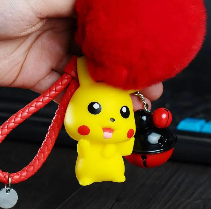 Pocket Monsters Cartoon Anime Leather Braided Rope Pokemon Fur KeyChain Small Bells Pikachu Car Bag Key Rings Holder Pendant
Pocket Monsters Cartoon Anime Leather Braided Rope Pokemon Fur KeyChain Small Bells Pikachu Car Bag Key Rings Holder Pendant