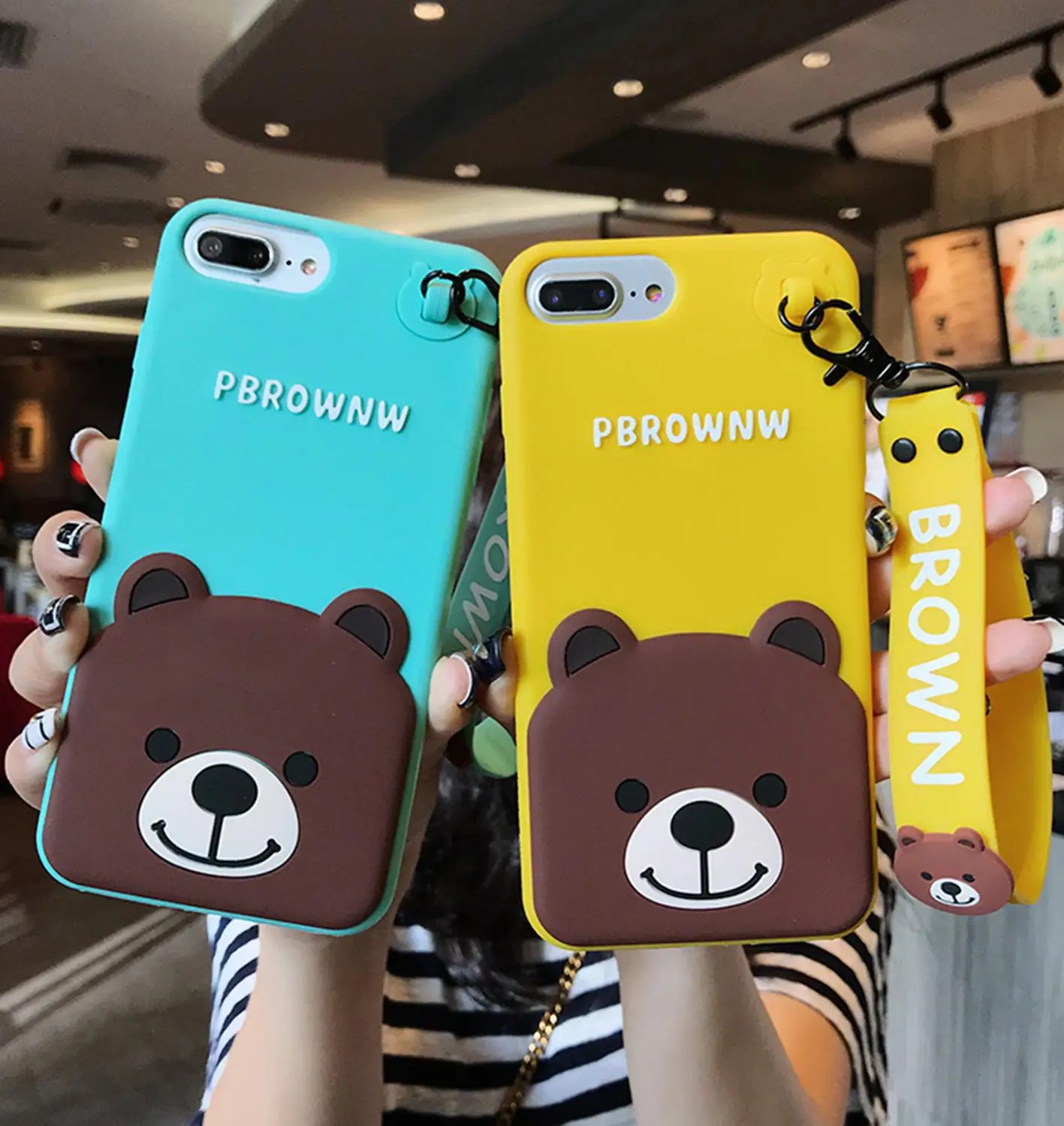 Japan Korean cartoon cute 3D bear + lanyard full surrounded by anti-fall silicone cover for iphone MAX XS XR 7 8plus phone cases
Japan Korean cartoon cute 3D bear + lanyard full surrounded by anti-fall silicone cover for iphone MAX XS XR 7 8plus phone cases