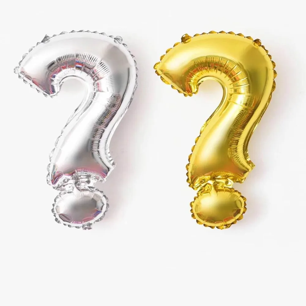 Symbol Foil Balloon Gold Silver Question Mark Shaped Birthday Party Wedding Decorations "" balloons Party Supplies Baby Shower
Symbol Foil Balloon Gold Silver Question Mark Shaped Birthday Party Wedding Decorations "" balloons Party Supplies Baby Shower
