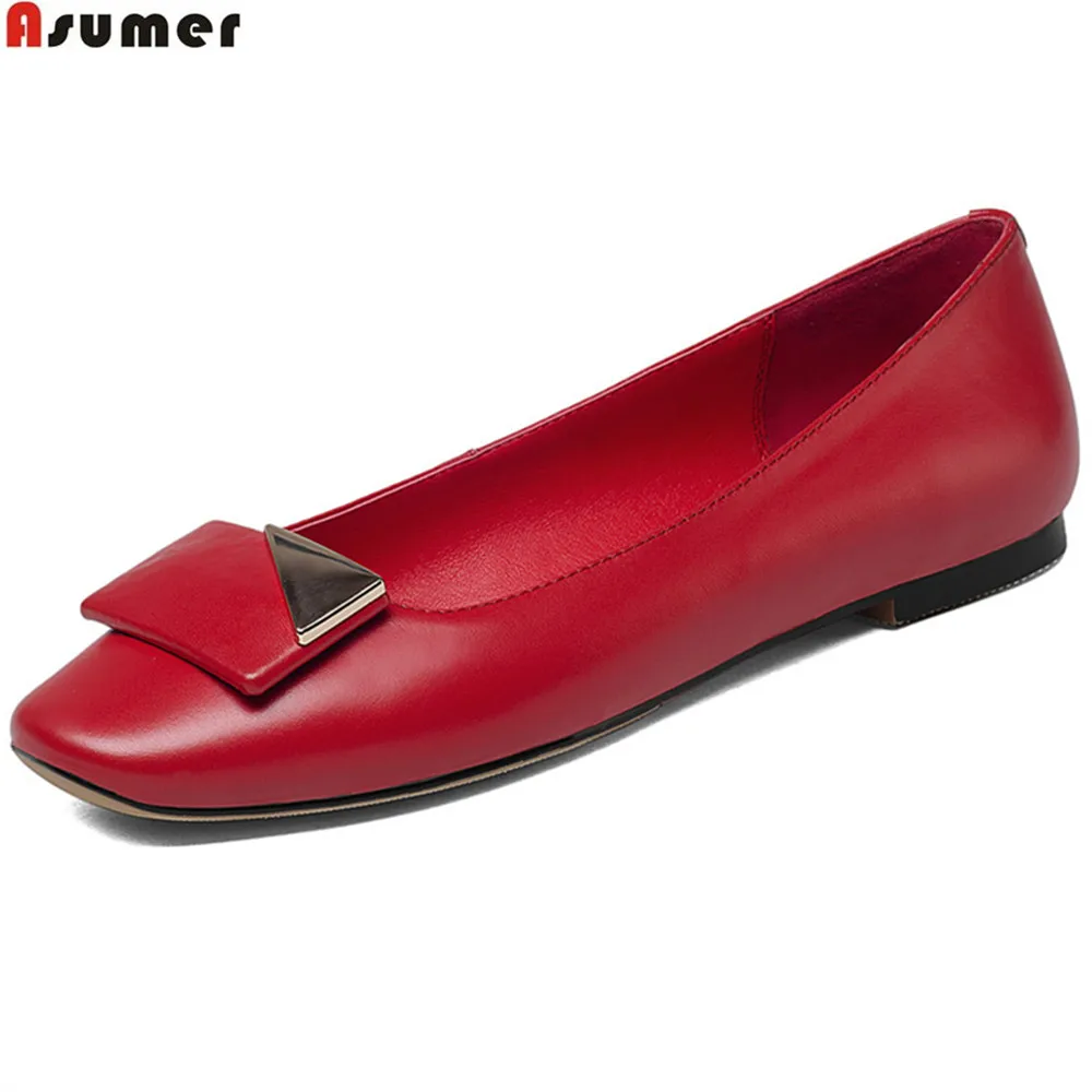 ASUMER black red beige fashion square toe shallow casual ladies single shoes women genuine leather shoes flats big size 33-43
ASUMER black red beige fashion square toe shallow casual ladies single shoes women genuine leather shoes flats big size 33-43