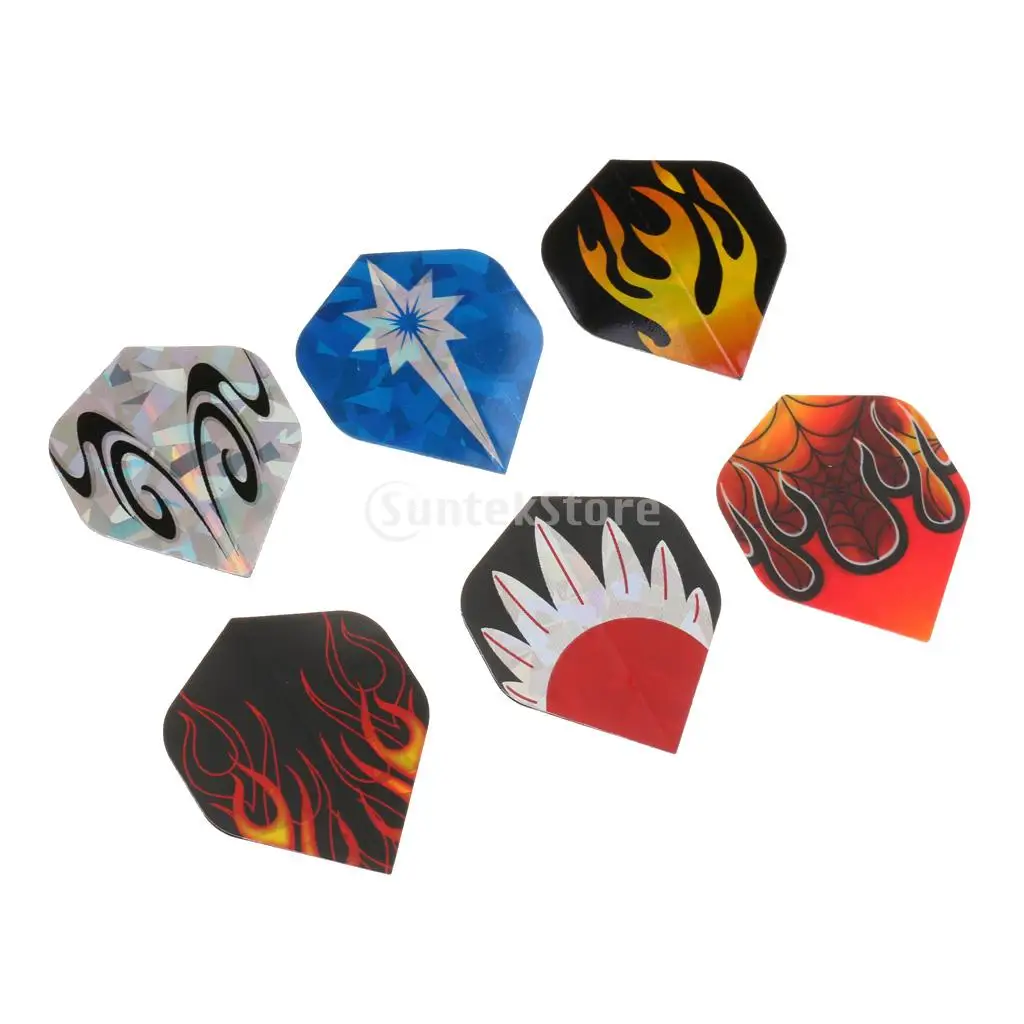 50 Pieces Durable American National Flag and Flame Pattern Standard Replacement Dart Flights