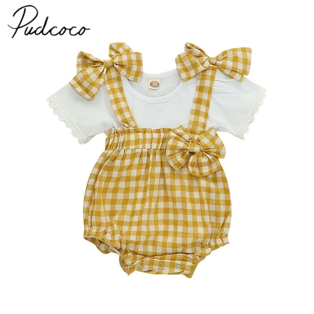 2019 Baby Summer Clothing Newborn Infant Baby Girl Clothes Sets White T-shirt Tops+ Plaid Print Overall Bib Pants Clothes Outfit
2019 Baby Summer Clothing Newborn Infant Baby Girl Clothes Sets White T-shirt Tops+ Plaid Print Overall Bib Pants Clothes Outfit
