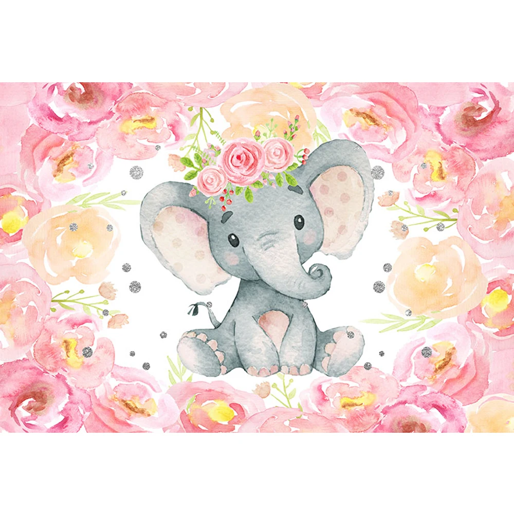 Baby Shower Elephant Girl Backdrop Printed Pink Flowers Newborn Photography Props Princess Birthday Party Photo Booth Background
Baby Shower Elephant Girl Backdrop Printed Pink Flowers Newborn Photography Props Princess Birthday Party Photo Booth Background