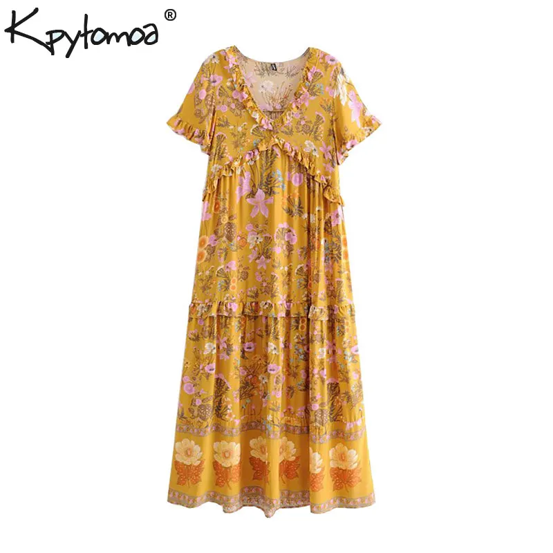 Boho Chic Summer Vintage Floral Print Ruffles Maxi Dress Women 2019 Fashion V Neck Short Sleeve Beach Dresses Vestidos Mujer
Boho Chic Summer Vintage Floral Print Ruffles Maxi Dress Women 2019 Fashion V Neck Short Sleeve Beach Dresses Vestidos Mujer