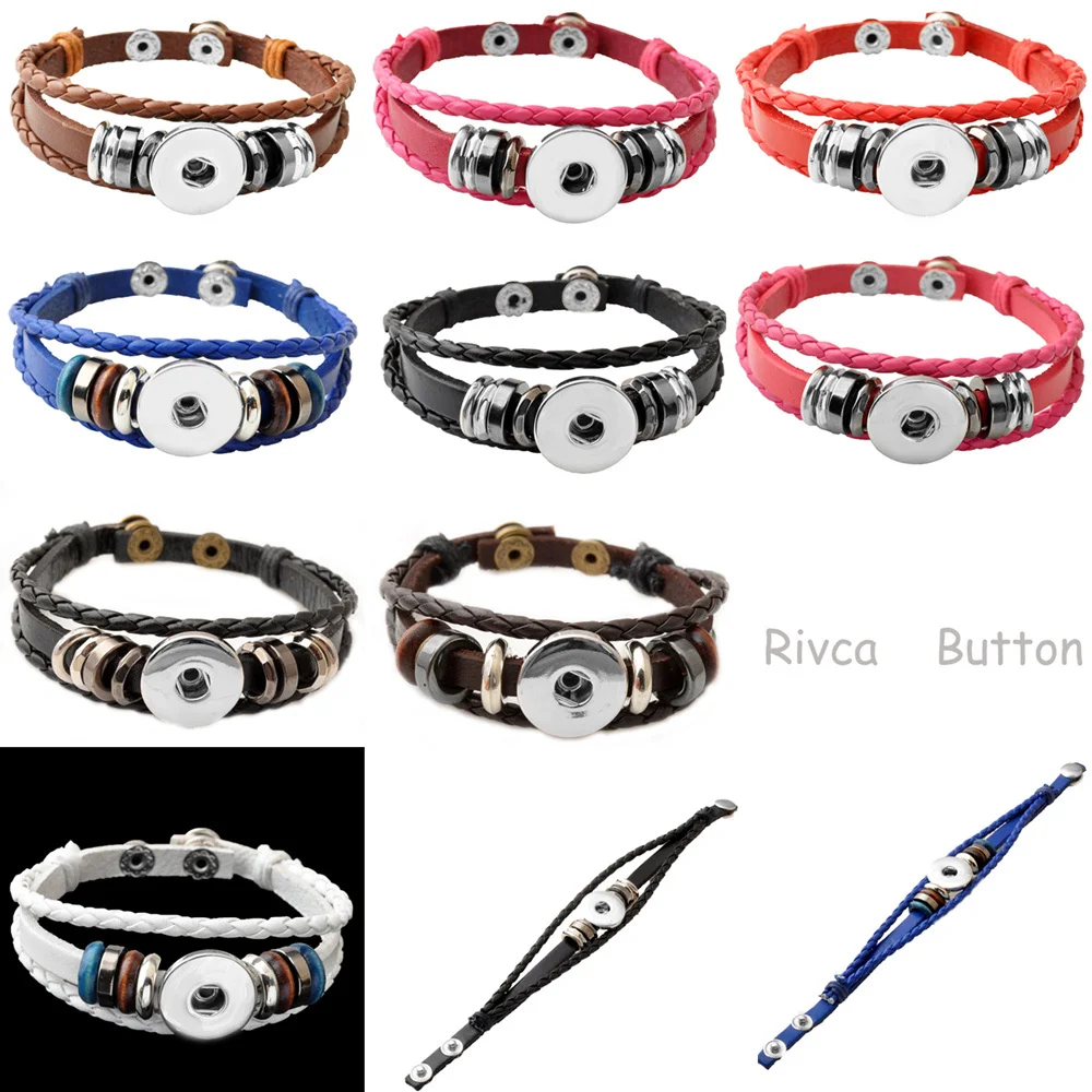 P00646 different color leather retro handmade leather snap button bracelet fit 18mm button
P00646 different color leather retro handmade leather snap button bracelet fit 18mm button
