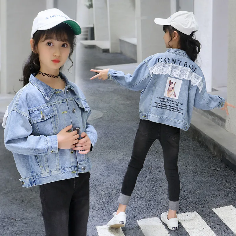2019 Spring Denim Jackets For Girl Long-Sleeve Coats Fashion Design Children Clothes Outwear Coat Letter Printed Girl Clothing 
2019 Spring Denim Jackets For Girl Long-Sleeve Coats Fashion Design Children Clothes Outwear Coat Letter Printed Girl Clothing