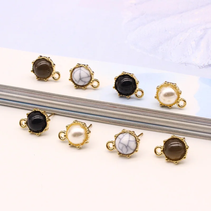 10pcs Korean Stud Earring Charms Findings For Jewelry Making Diy Imitation Stone Small Dangle Drop Earring Base Accessories C246
10pcs Korean Stud Earring Charms Findings For Jewelry Making Diy Imitation Stone Small Dangle Drop Earring Base Accessories C246