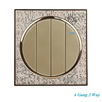 Luxury Champagne Gold Wall Switch Round Button Switch Simple and Fashion 4 Gang Double Control Switch 86mm*86mm
Luxury Champagne Gold Wall Switch Round Button Switch Simple and Fashion 4 Gang Double Control Switch 86mm*86mm