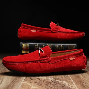 Hot Red Men's Casual Shoes Fahion Brand Men Loafers Suede Leather Moccasins Comfy Breathable Slip On Boat Shoe chaussures hommes
Hot Red Men's Casual Shoes Fahion Brand Men Loafers Suede Leather Moccasins Comfy Breathable Slip On Boat Shoe chaussures hommes