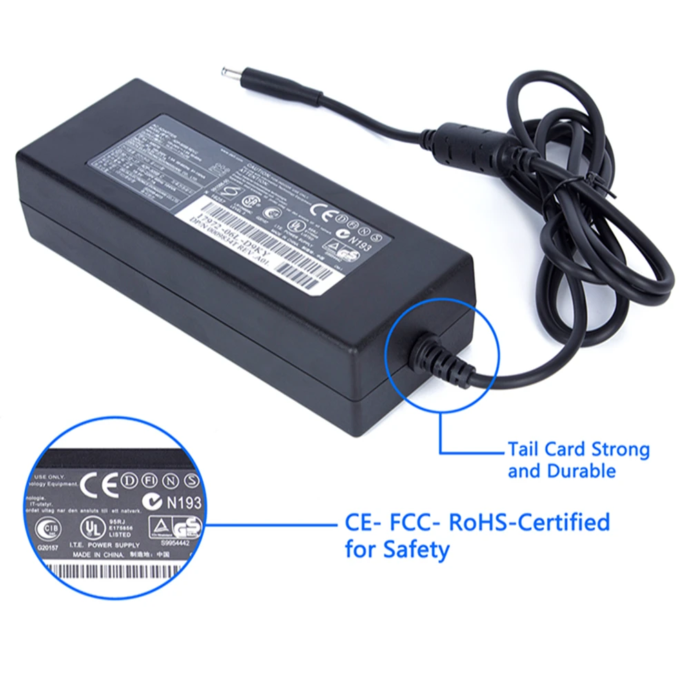 KWOKKERK 19.5V 7.7A 4.5x3.0mm Replacement Adapter Charger Power Cord for Dell Connector AC/DC 100-240v 50/60hz
KWOKKERK 19.5V 7.7A 4.5x3.0mm Replacement Adapter Charger Power Cord for Dell Connector AC/DC 100-240v 50/60hz