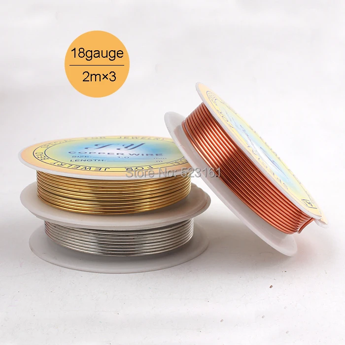 (3 pcs/lot) 18 gauge Mixed Colors Jewelry Round Copper Wire Solid Wrapping Weaving Gauge Total 6m DIY Craft Wire Thickness 1.0mm
(3 pcs/lot) 18 gauge Mixed Colors Jewelry Round Copper Wire Solid Wrapping Weaving Gauge Total 6m DIY Craft Wire Thickness 1.0mm
