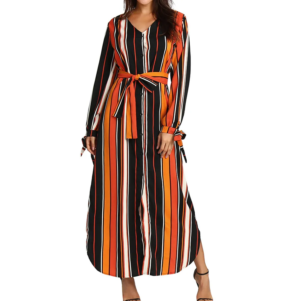 Loose Striped Women dress Fashion print Long Sleeve Casual Ruffle Autumn Spring robe bandage ukraine vintage woman clothes
Loose Striped Women dress Fashion print Long Sleeve Casual Ruffle Autumn Spring robe bandage ukraine vintage woman clothes