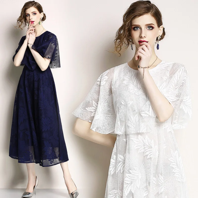 Lace Short Sleeve Slim Tunic Maxi Dress Women Elegant Sweet Sexy Office Party Fashion Beach Dress Summer Sundress Clothing
Lace Short Sleeve Slim Tunic Maxi Dress Women Elegant Sweet Sexy Office Party Fashion Beach Dress Summer Sundress Clothing