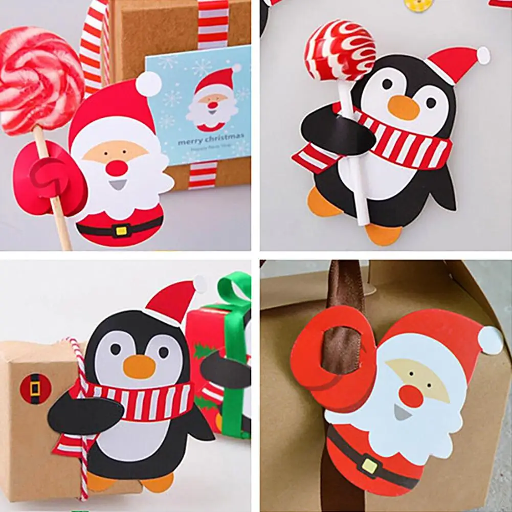 6/8Pcs Cute Christmas Cards Santa Penguin Christmas Candy Lollipop Paper Cards Holder Party Decoration Navidad Decor New Year
6/8Pcs Cute Christmas Cards Santa Penguin Christmas Candy Lollipop Paper Cards Holder Party Decoration Navidad Decor New Year