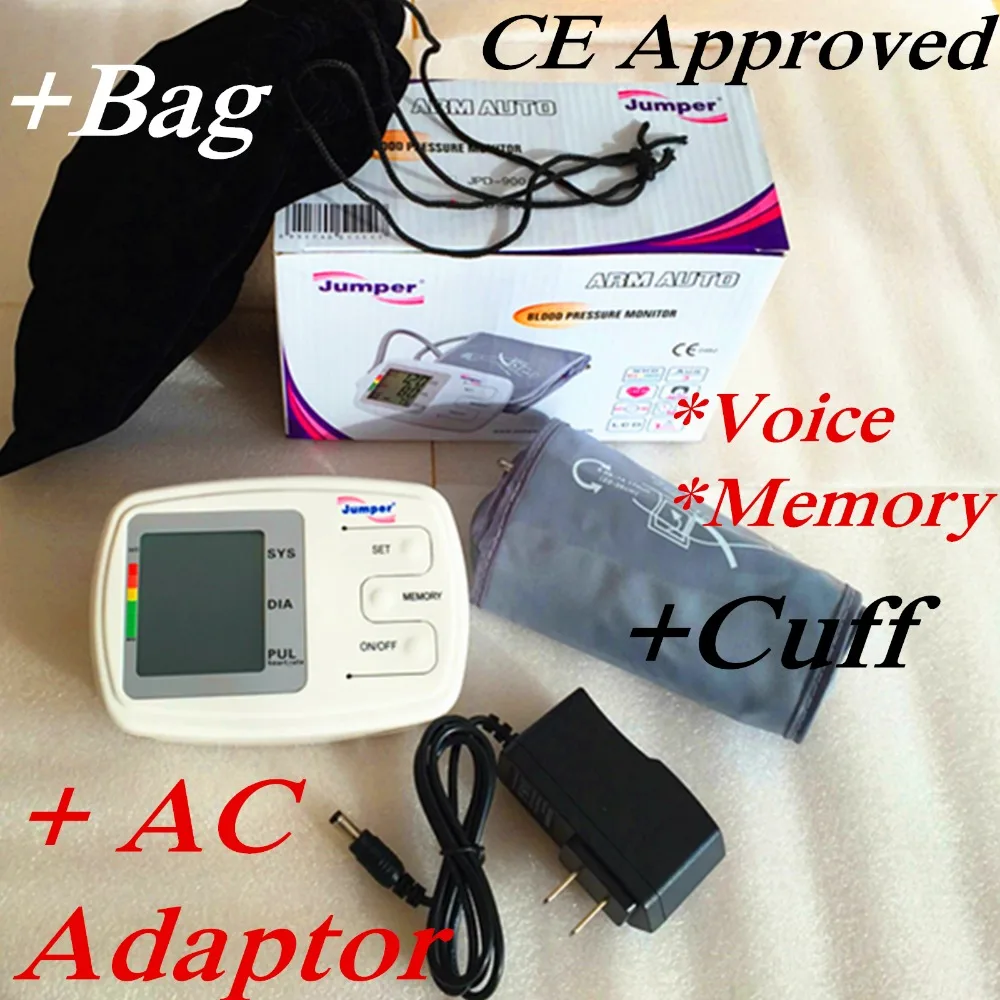 Jumper +Adaptor Arm fully Automatic Blood pressure monitor LCD display Sphygmomanometer Measurements for 2 users memory function
Jumper +Adaptor Arm fully Automatic Blood pressure monitor LCD display Sphygmomanometer Measurements for 2 users memory function