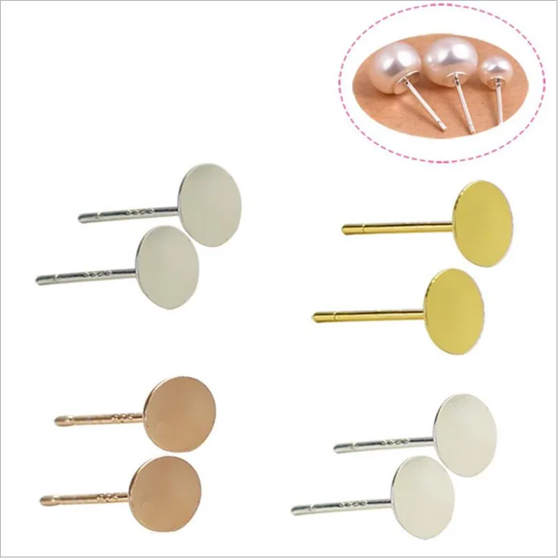 925 Sterling Silver Earrings Settings 3/4/5/6/8m Blank Round Base Cabochon Stud Ear Flat Base Posts Pure Silver Earring Findings
925 Sterling Silver Earrings Settings 3/4/5/6/8m Blank Round Base Cabochon Stud Ear Flat Base Posts Pure Silver Earring Findings