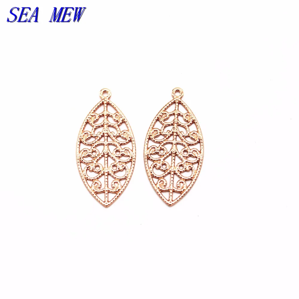 SEA MEW 100PCS 25*13mm 6 colors plated hollow out leaf filigree wraps connectors diy jewelry findings
SEA MEW 100PCS 25*13mm 6 colors plated hollow out leaf filigree wraps connectors diy jewelry findings