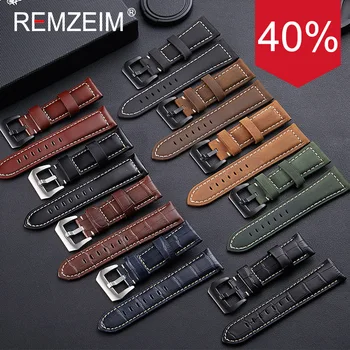 REMZEIM Genuine Leather Watchbands Bracelet Black Blue Green Brown Watch Strap For Women Men 20mm 22mm 24mm 26mm Wrist Band
REMZEIM Genuine Leather Watchbands Bracelet Black Blue Green Brown Watch Strap For Women Men 20mm 22mm 24mm 26mm Wrist Band