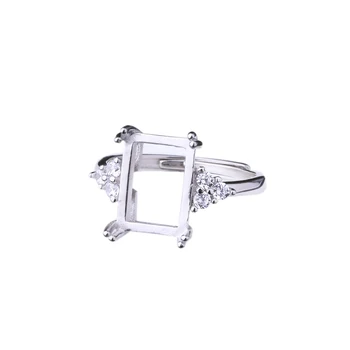Fine Silver Sterling Silver 925 White Gold Color 8x11mm Princess Cabochon Semi Mount Crystal Ring for women Jewelry Setting
Fine Silver Sterling Silver 925 White Gold Color 8x11mm Princess Cabochon Semi Mount Crystal Ring for women Jewelry Setting