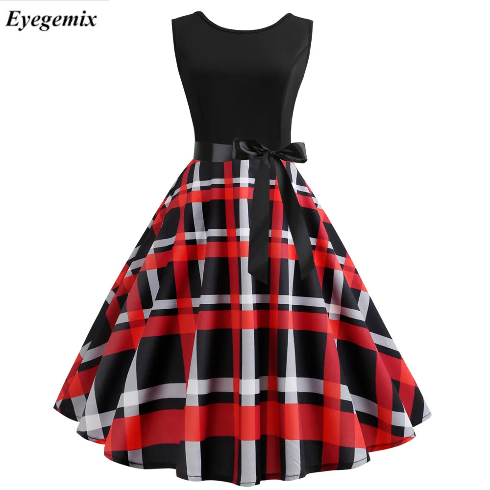 Robes Ete 2019 Summer Women Plaid Dress 50s 60s Robe Vintage Pin Up Swing Rockabilly Dress Elegant Party Dresses Casual Vestido
Robes Ete 2019 Summer Women Plaid Dress 50s 60s Robe Vintage Pin Up Swing Rockabilly Dress Elegant Party Dresses Casual Vestido