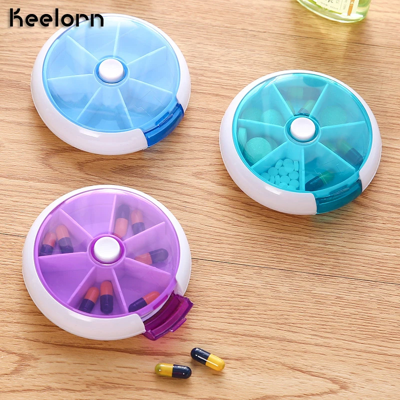 Keelorn 7-square Round Rotating Pill Box Stud Ear Plastic Box Travel Portable Mini One-week Fructose Pill Storage Box
Keelorn 7-square Round Rotating Pill Box Stud Ear Plastic Box Travel Portable Mini One-week Fructose Pill Storage Box