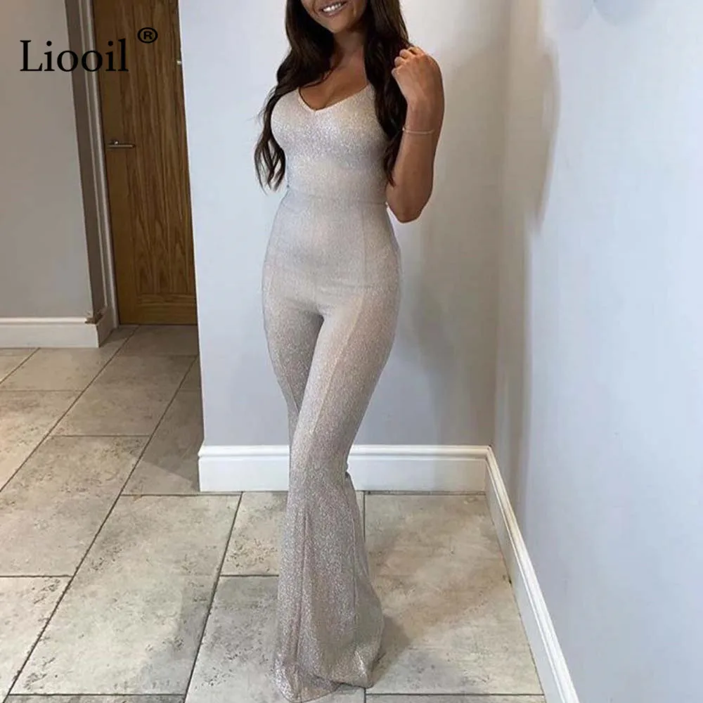 Liooil Bright Silk Black White Sexy Bodycon Jumpsuits For Women 2019 Sleeveless V Neck Party Rompers Womens Jumpsuit Overalls
Liooil Bright Silk Black White Sexy Bodycon Jumpsuits For Women 2019 Sleeveless V Neck Party Rompers Womens Jumpsuit Overalls