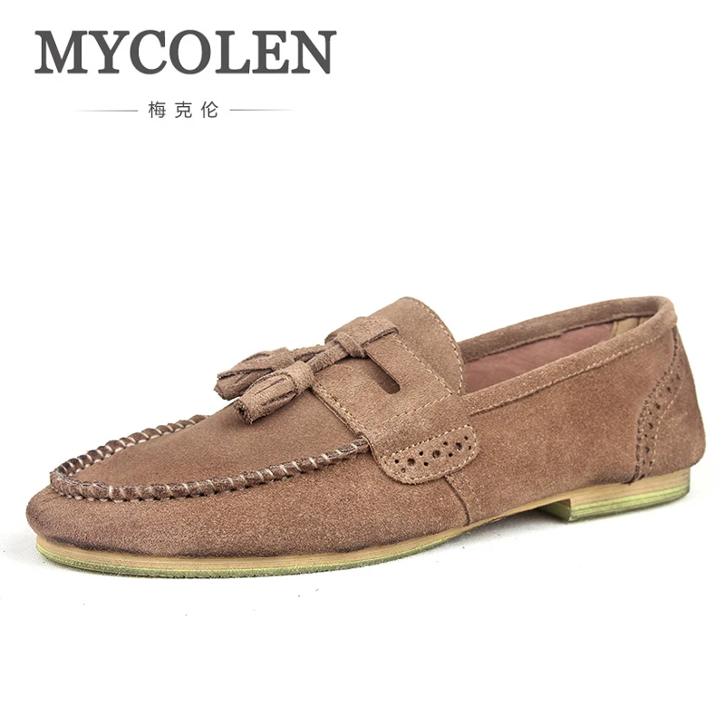 

MYCOLEN Italian Handmade Casual Shoes Luxury Brand Top Handmade For Mens Genuine Leather Loafers Slip On Tenis Casual Masculino