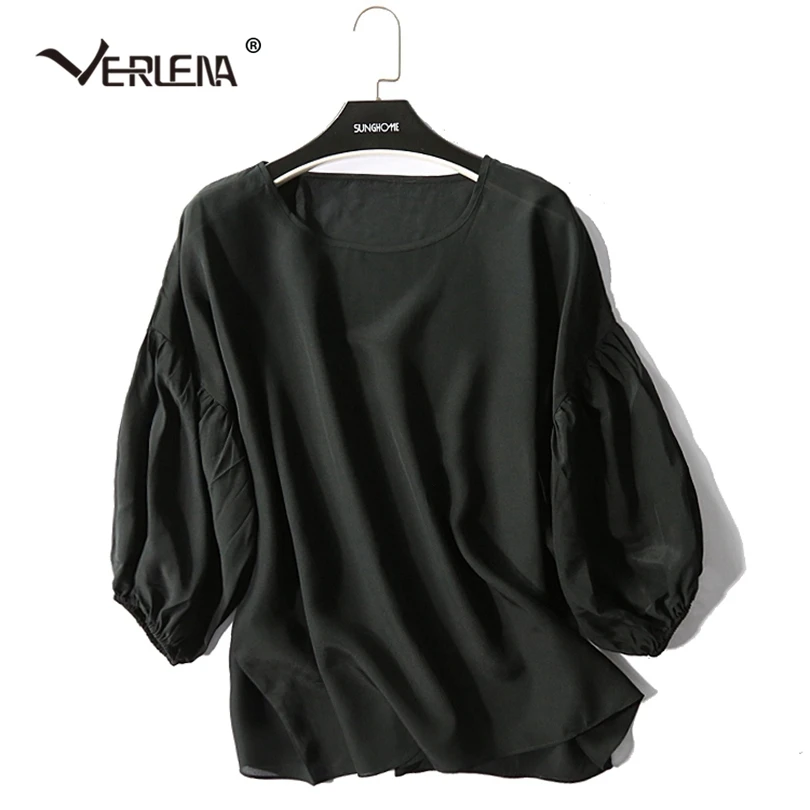 Verlena Casual Volume Sleeve Solid Black Silk Blouse Women 2019 O-Neck Half Sleeve Elastic Cuff Cool Summer Tops Woman Clothes
Verlena Casual Volume Sleeve Solid Black Silk Blouse Women 2019 O-Neck Half Sleeve Elastic Cuff Cool Summer Tops Woman Clothes