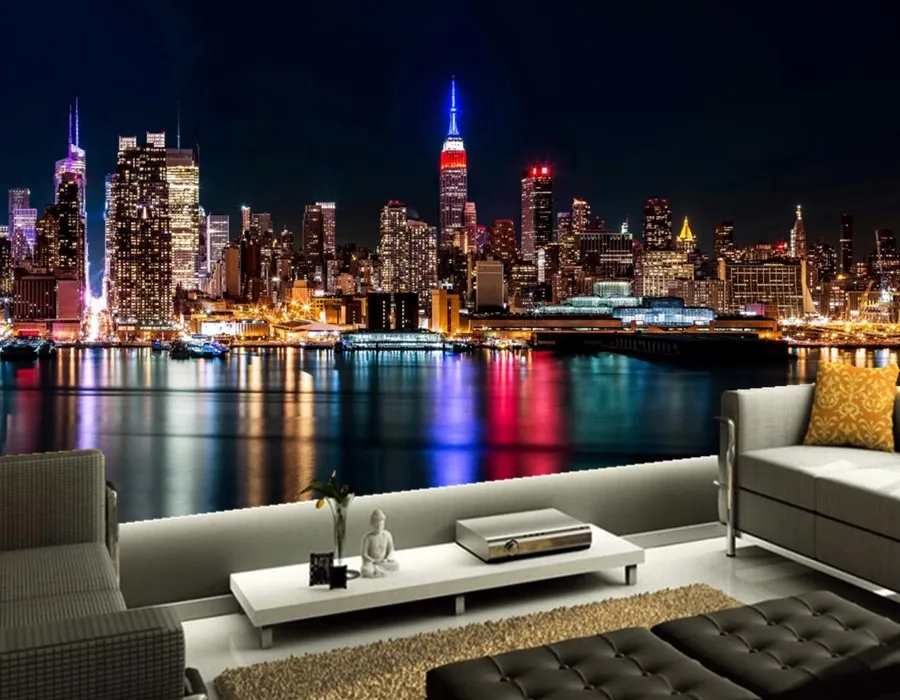 Custom 3d murals, Manhattan skyscrapers seaview lights at night papel de parede, living room TV wall bedroom modern wallpaper
Custom 3d murals, Manhattan skyscrapers seaview lights at night papel de parede, living room TV wall bedroom modern wallpaper