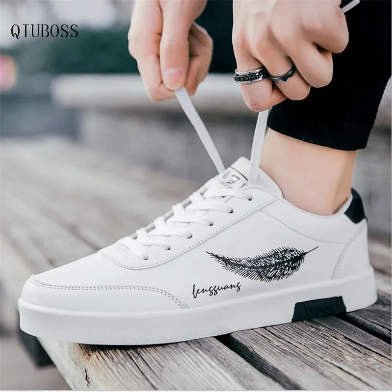 QIUBOSS Men's Shoes Spring Leather Lace-Up Feather Breathable Casual Shoes Men's Sneakers Leather Shoes Vulcanized Shoes Q128
QIUBOSS Men's Shoes Spring Leather Lace-Up Feather Breathable Casual Shoes Men's Sneakers Leather Shoes Vulcanized Shoes Q128