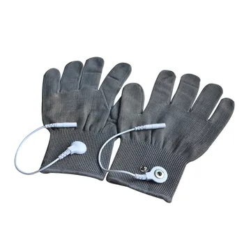 

5 Pairs/Pack Conductive Massage Gloves physiotherapy electrotherapy electrode Gloves Deep Gray