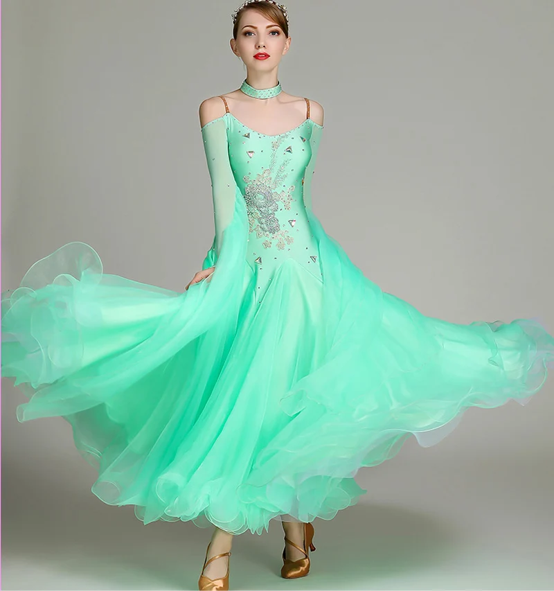 Standard Ballroom Dresses Women 2019 Green Waltz Dancing Skirt Adult High Quality Ballroom Competition Dance Dress
Standard Ballroom Dresses Women 2019 Green Waltz Dancing Skirt Adult High Quality Ballroom Competition Dance Dress