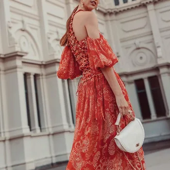 European and American sexy hollowed-out printed women's dress woman 2019 new neck nail bead exposed shoulder chiffon dress
European and American sexy hollowed-out printed women's dress woman 2019 new neck nail bead exposed shoulder chiffon dress