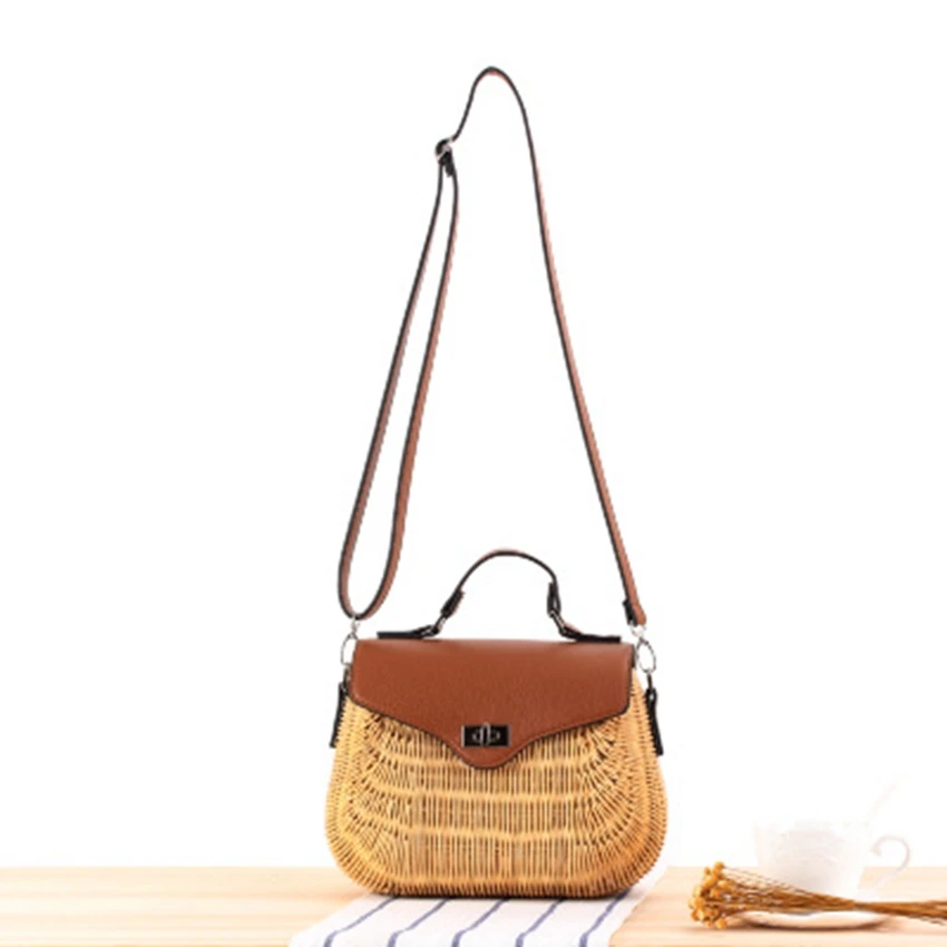 Women's leather strap shoulder Messenger bag handmade fashion natural woven rattan bag beach straw bag
Women's leather strap shoulder Messenger bag handmade fashion natural woven rattan bag beach straw bag