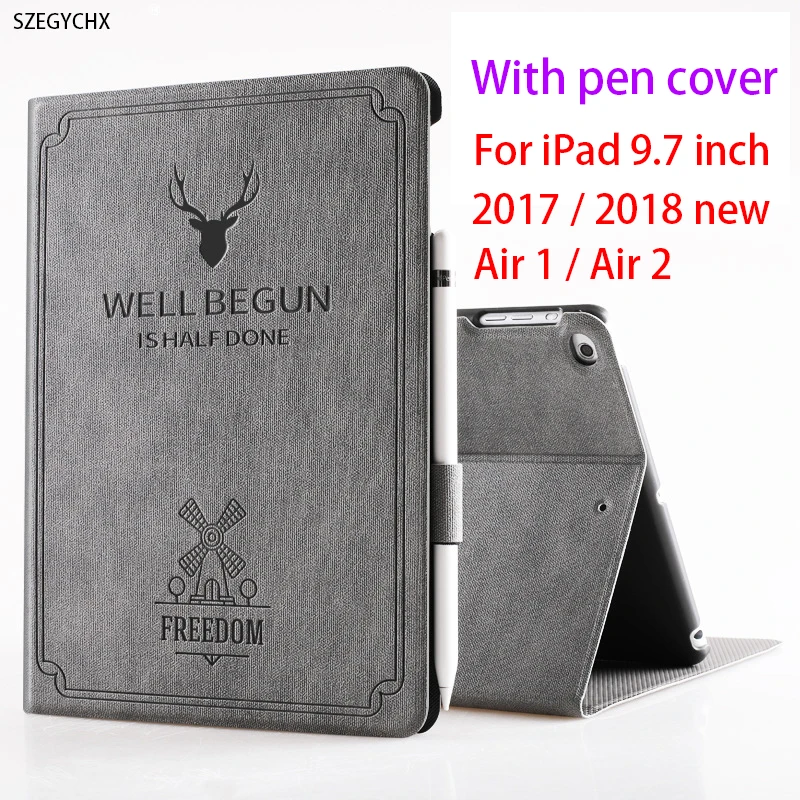 With Pencil Cover For new iPad 9.7 inch 2017 2018 model Air 1 air 2 Freedom PU Leather Smart Cover Folio Silicone Case Auto Wake
With Pencil Cover For new iPad 9.7 inch 2017 2018 model Air 1 air 2 Freedom PU Leather Smart Cover Folio Silicone Case Auto Wake