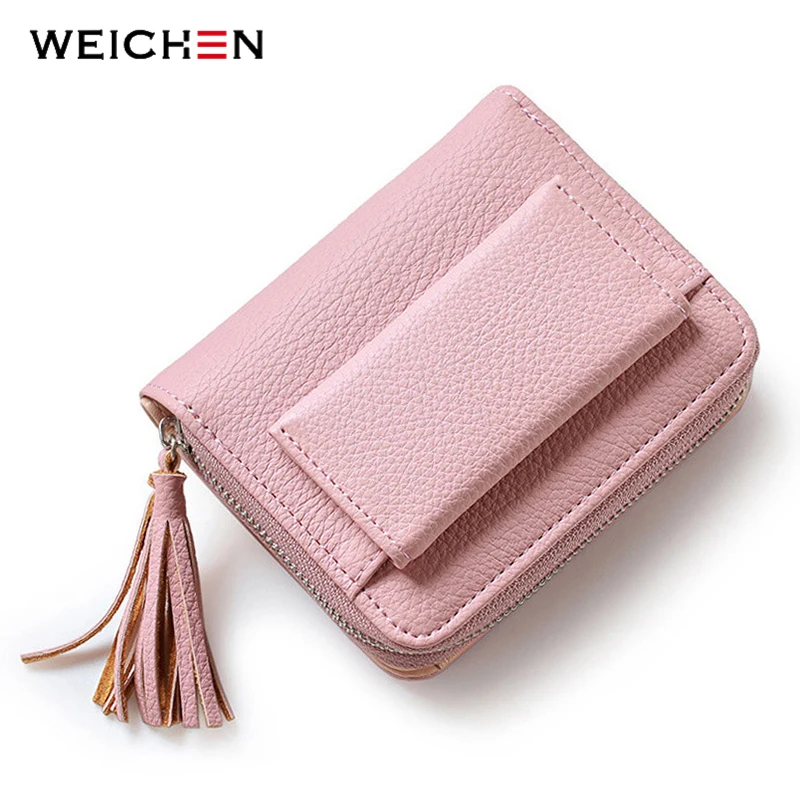 WEICHEN Pink Short Tassel Women's Wallets, Multifunction Lady Mini Purse Card Coin Purse Brand Hasp & Zipper 3 Fold Wallet
WEICHEN Pink Short Tassel Women's Wallets, Multifunction Lady Mini Purse Card Coin Purse Brand Hasp & Zipper 3 Fold Wallet