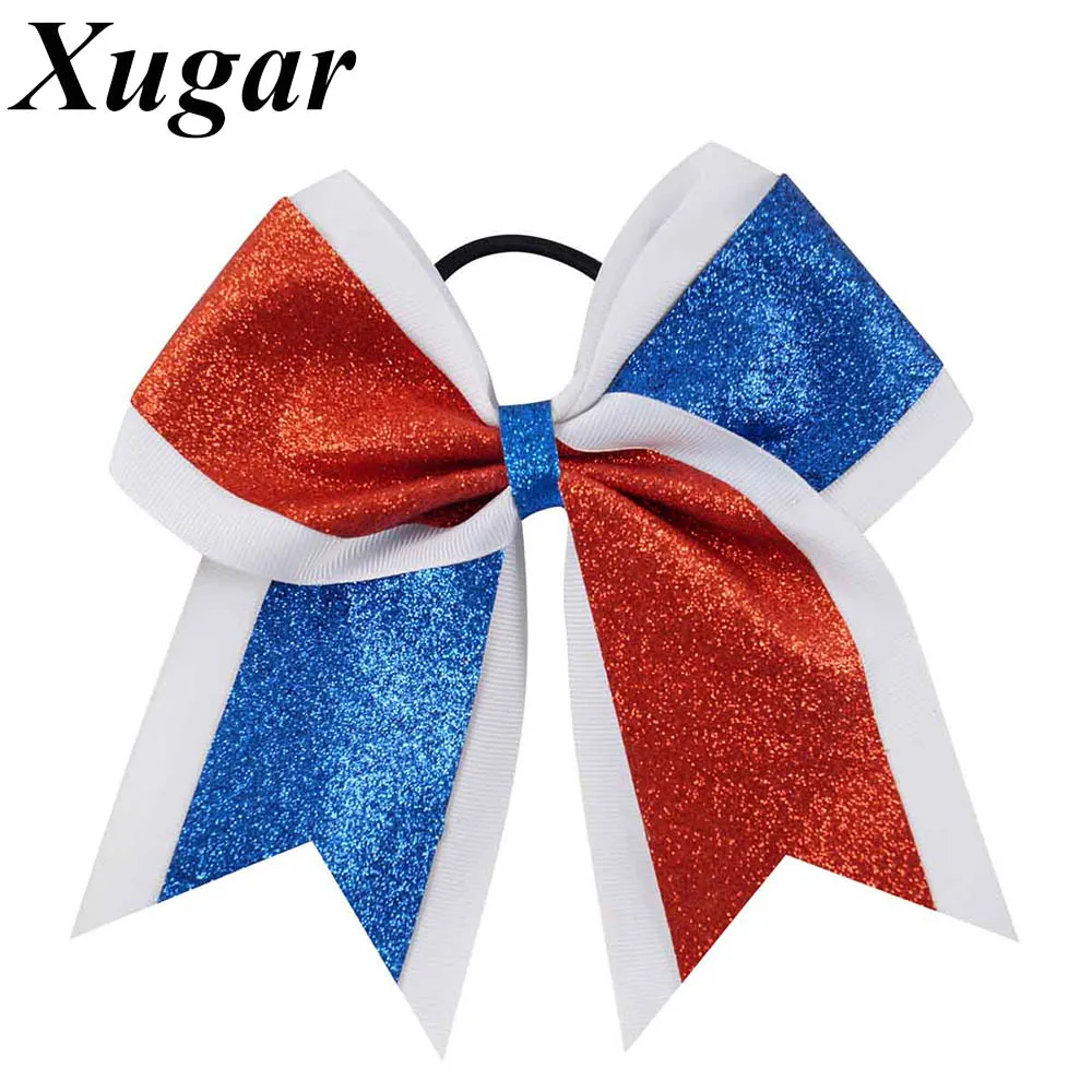 1 Piece 7 " Large Glitter Cheer Bow Shiny Red White Blue Patchwork Cheerleading Bow American 4th of July Girls Hair Accessories
1 Piece 7 " Large Glitter Cheer Bow Shiny Red White Blue Patchwork Cheerleading Bow American 4th of July Girls Hair Accessories