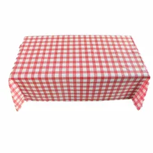 Plastic Tablecloth Gingham Disposable Picnic Check Outdoor Wipe Red Party 160cm--160cm