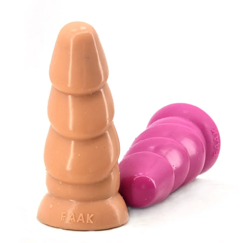 Pagoda Type Silicone Dildo With Round Head and Suction Cup Adult Sex Product For Woman Insert Vagina or For man Insert Anal Plug