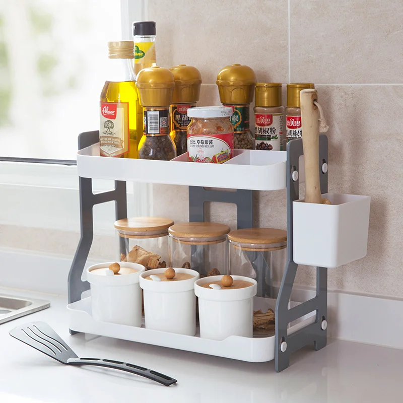 Double-layer Combination Rack Kitchen Spice Rack Bathroom Plastic Cosmetics Storage Rack
Double-layer Combination Rack Kitchen Spice Rack Bathroom Plastic Cosmetics Storage Rack