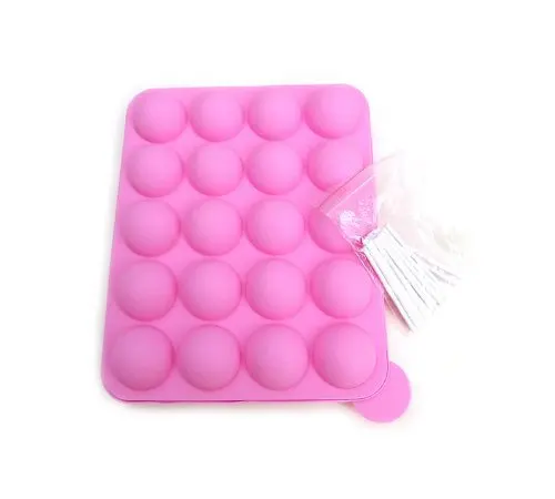 20 Silicone Ball Shaped Lollypop Cupcake Baking Modelling Tray With 25 Pcs Sticks ,Pink
20 Silicone Ball Shaped Lollypop Cupcake Baking Modelling Tray With 25 Pcs Sticks ,Pink