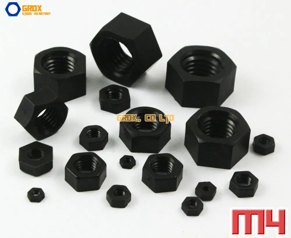 

200 Pieces M4 Black Nylon Metric Hexagon Nut Insulation Nut