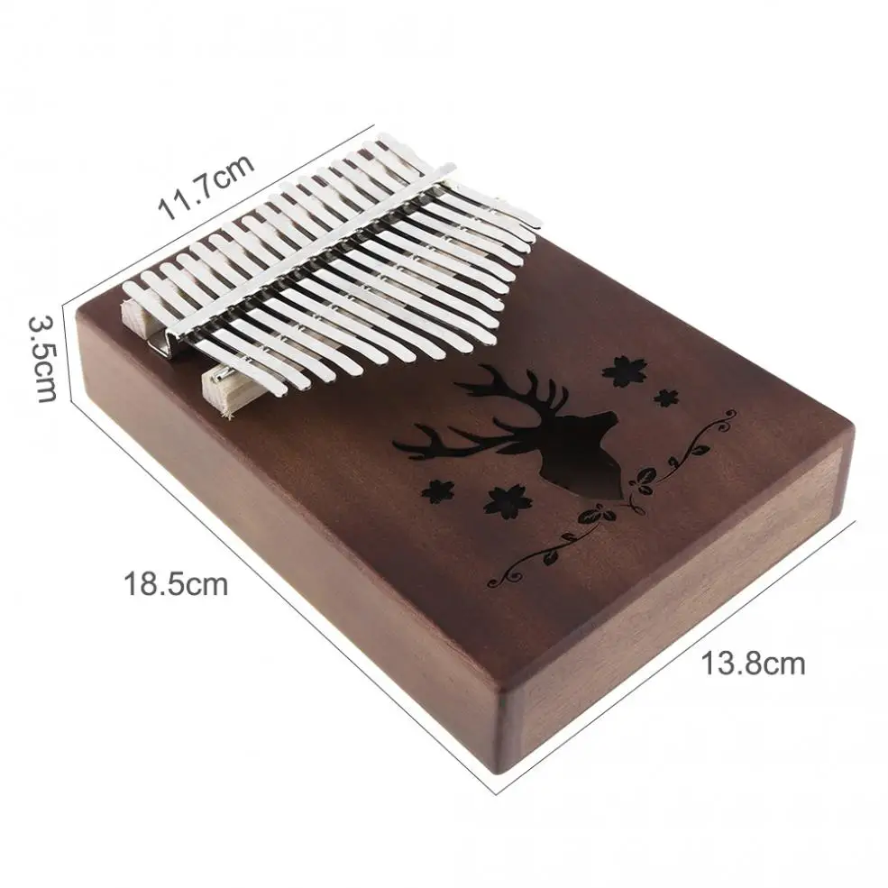 17 Key Kalimba Retro Elk Sound Hole Single Board Mahogany Thumb Piano Mbira Mini Keyboard Instrument with Complete Accessories
17 Key Kalimba Retro Elk Sound Hole Single Board Mahogany Thumb Piano Mbira Mini Keyboard Instrument with Complete Accessories